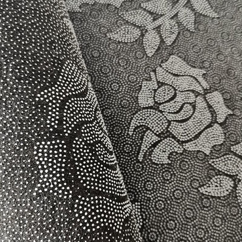 Modern Geometric Pattern Rug Black Polyester Area Carpet Non-Slip Backing Rug for Home Decor