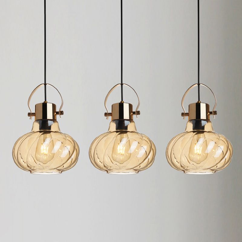 Glass Kettle Shaped Pendant Light Fixture Modern Ceiling Suspension Light for Dinner