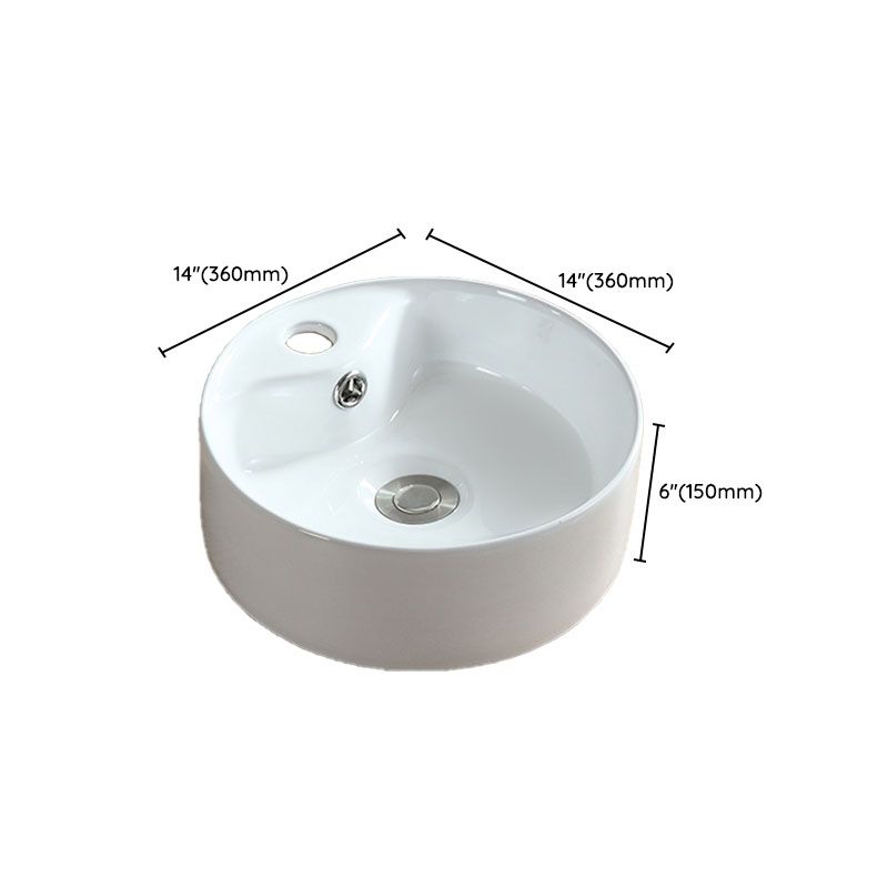 White Bathroom Sink Vessel Porcelain Bathroom Sink (Not Including Faucet)