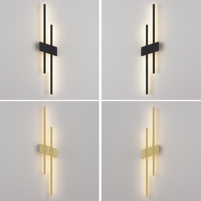 Minimalism Brass Wall Sconce Linear LED Sconce Lighting for Living Room