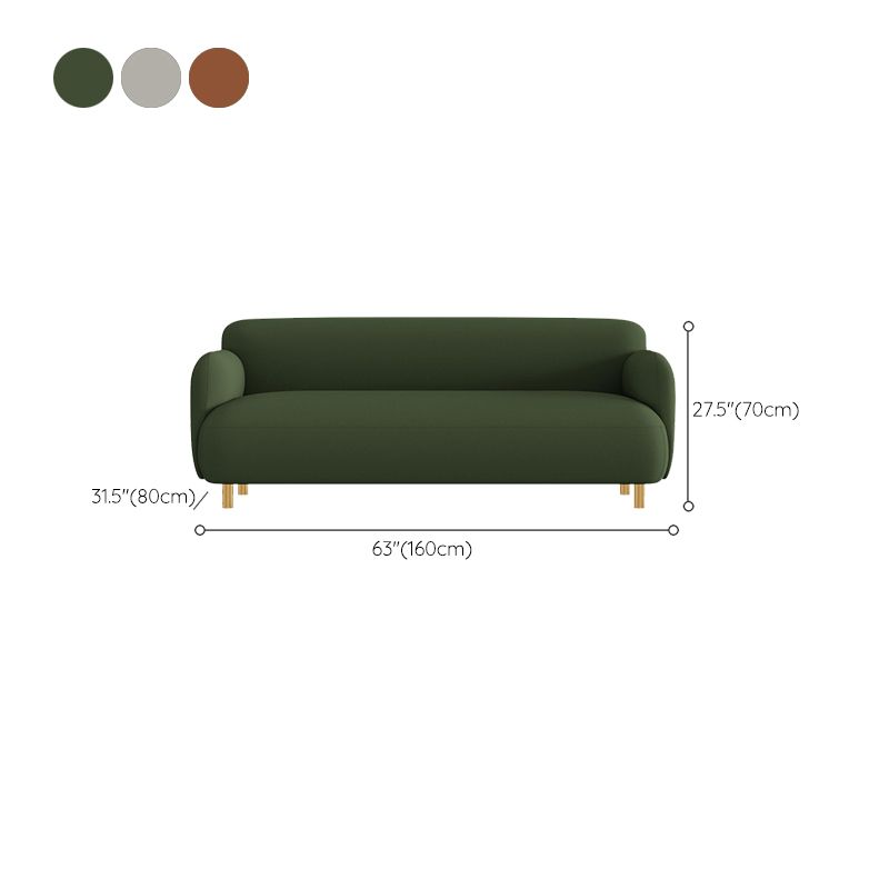Faux Leather Sofa 27.55" H Recessed Arm Sofa for Living Room