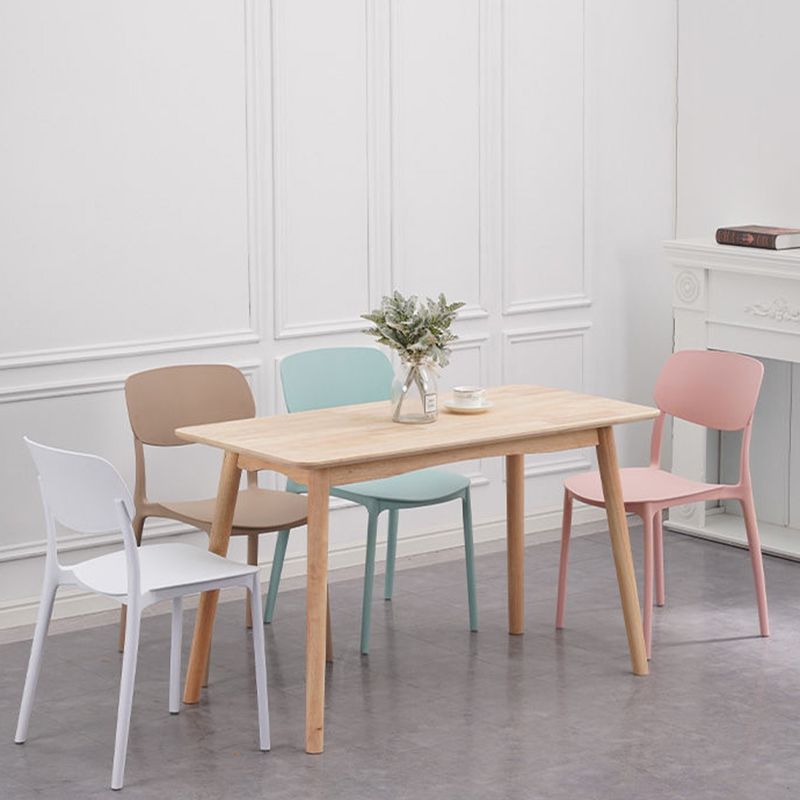 Home Plastic Side Chair Dining Room Open Back Armless Chairs