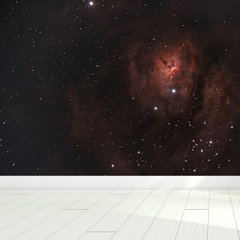 Modern Space Galaxy Wall Mural Dark Color Stain-Proofing Wall Art for Boys Bedroom