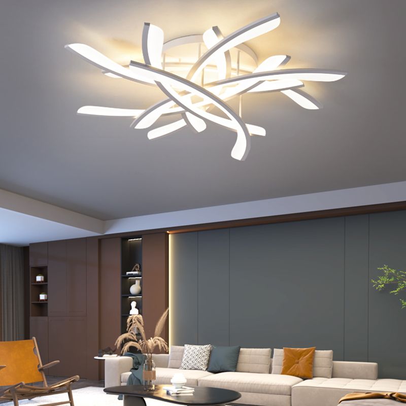 Lámpara de techo de metal con sombra, lámpara LED de estilo minimalista, lámpara semi empotrada