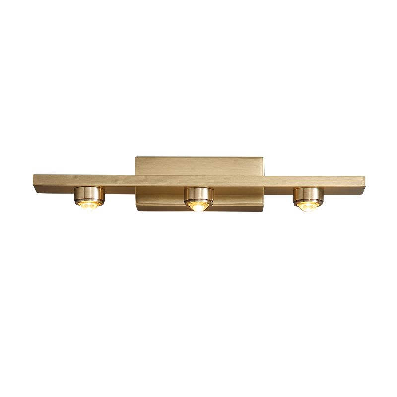 Modern Style Linear Shade Wall Sconce Metal Multi Lights Wall Mounted Lighting in Brass