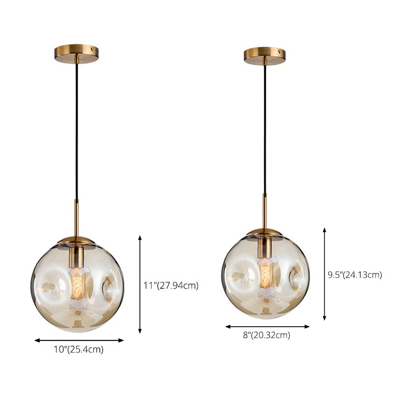 Plafond en verre transparent inégal Plafond Pendant Light Simplicité Contemporaine Mini lampe suspendue pour la cuisine du bar