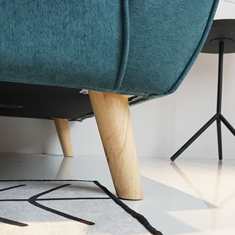 Loose Back Linen Square Arm Sofa with slipcovered Hair Pin Legs Settee