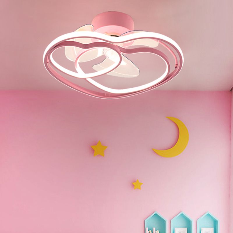 Simple Ceiling Fan Light Modern Multi-Light LED Ceiling Mount Lamp for Bedroom