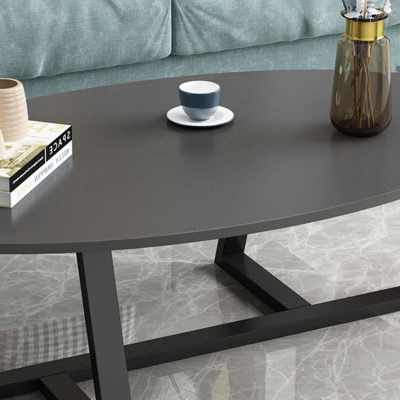 Glam Single Oval Coffee Table Cross Legs Coffee Cocktail Table