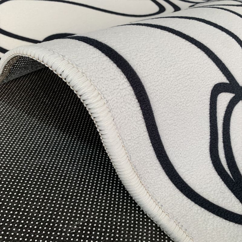 Zwart modern tapijten polyester gestreepte patroon tapijt wasbaar tapijt voor woonkamer