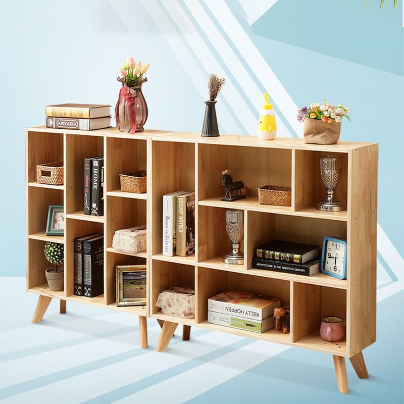 Modern Style Standard Bookcase Wooden Closed Back Bookshelf for Home Office