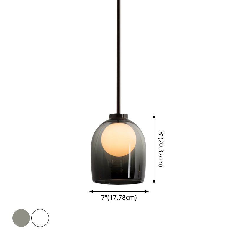 Bell Hanging Light Fixtures Modern Glass Pendant Lamp for Dining Room Table