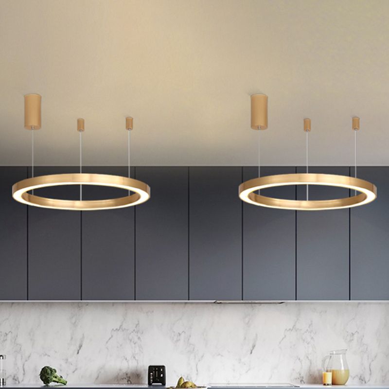 1/3 Lights Living Room Chandelier with Sphere Metal Shade Modern Gold Led Ceiling Pendant Light in White/Warm Light