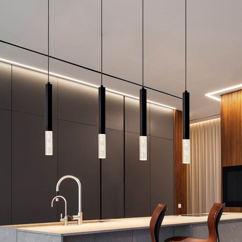 Luce cilindrica a led cilindrica luce nella moderna semplicità in alluminio lampada sospesa con ombra acrilica