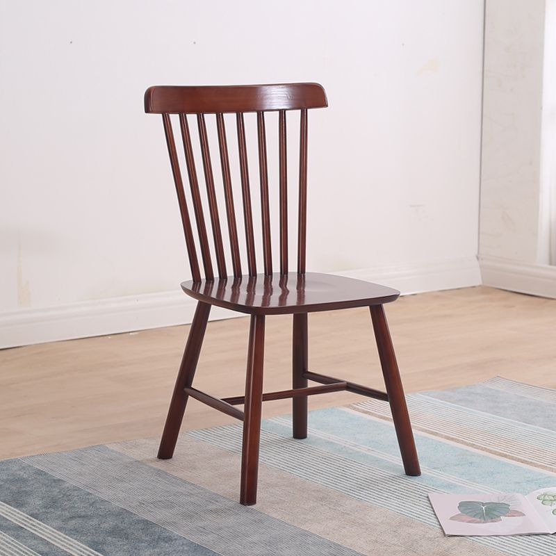 Contemporary Rubber Wood Armless Windsor Dining Chair for Restaurant