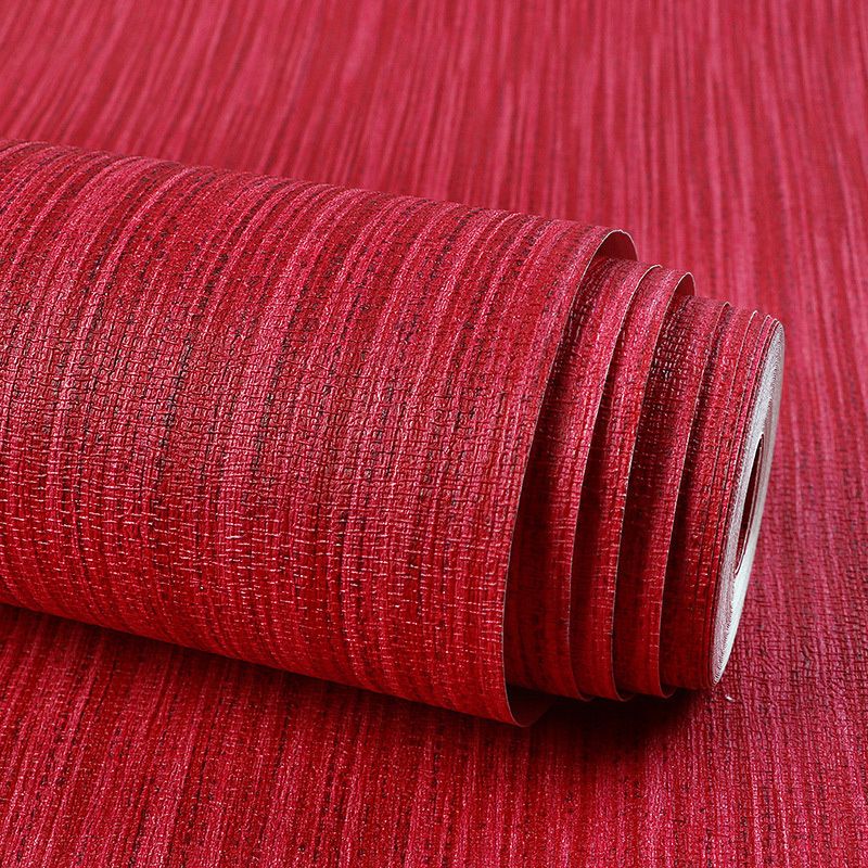 Postmodern Stripes Wallpaper 33' x 20.5" Contemporary Wall Decor for Wedding Room in Bright Red