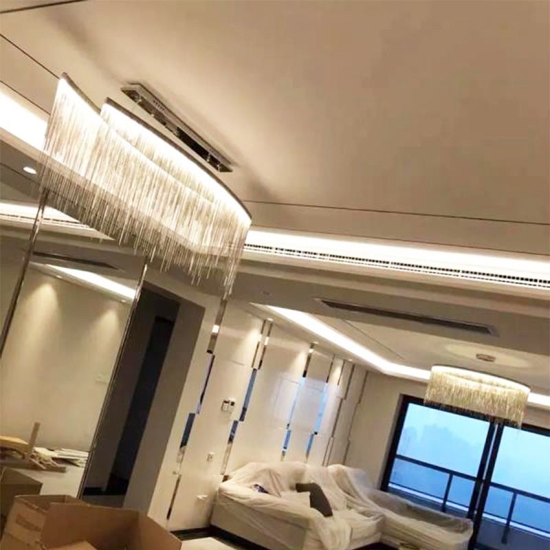 Metal Chains Design Chandelier Light Modern Style Simplicity Lighting Pendant for Living Room