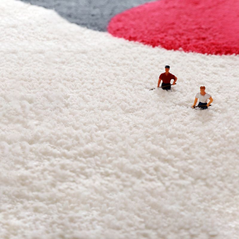 Beige Nordic Area Carpet Polyester Graphic Rug Non-Slip Backing Rug for Living Room