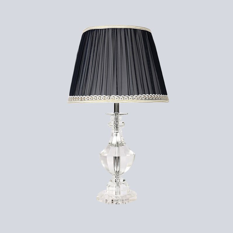 Tâche en forme d'urn Lumière contemporaine de cristal à main 1 tête petite lampe de bureau en noir