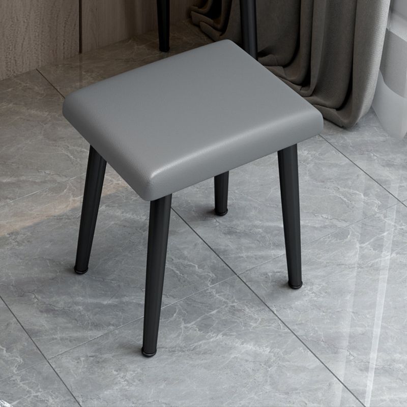 Modern Compact Makeup Vanity 1/2 Drawers Dressing Table with Padded Stool