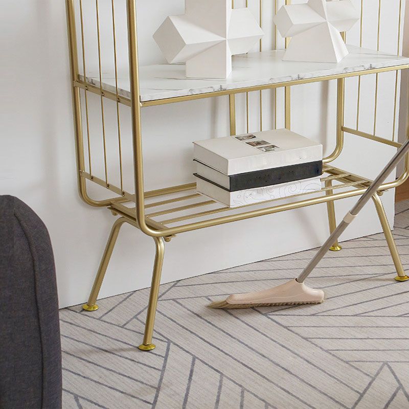 12" W Metal Frame Bookshelf Modern Black / Gold Open Storage Bookcase