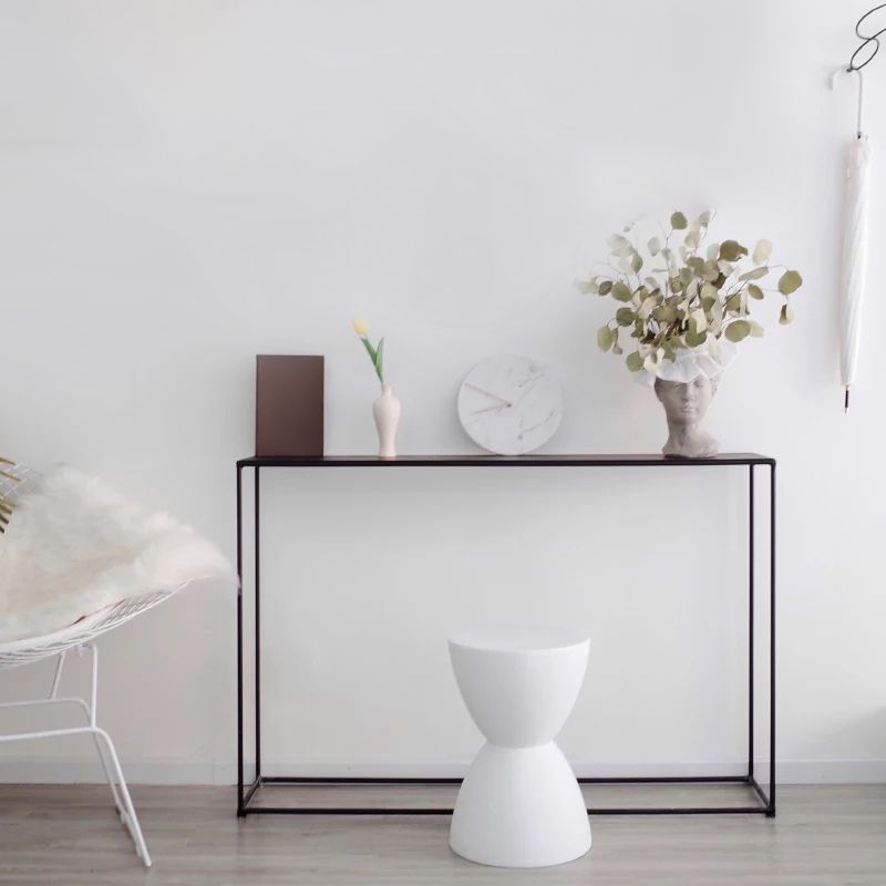 Iron Modern Console Sofa Table 1-shelf 29.53" Tall End Table for Hall