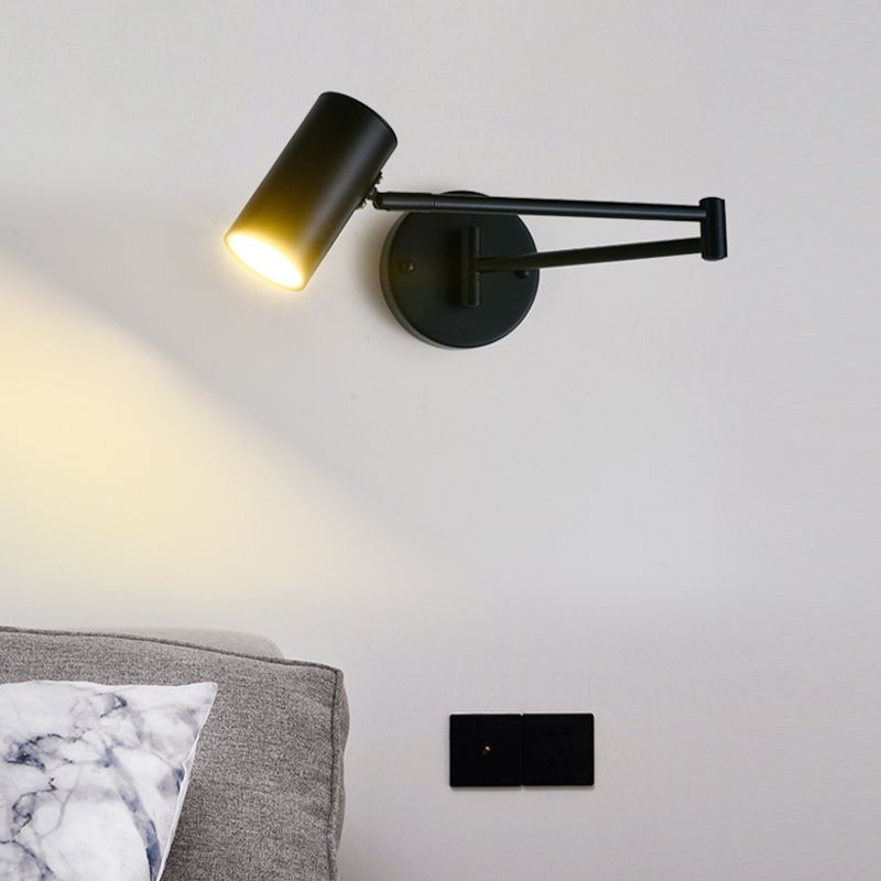 1 Light Swing Arm Wall Lamp Simplicity Metal Wall Mounted Light Fixture