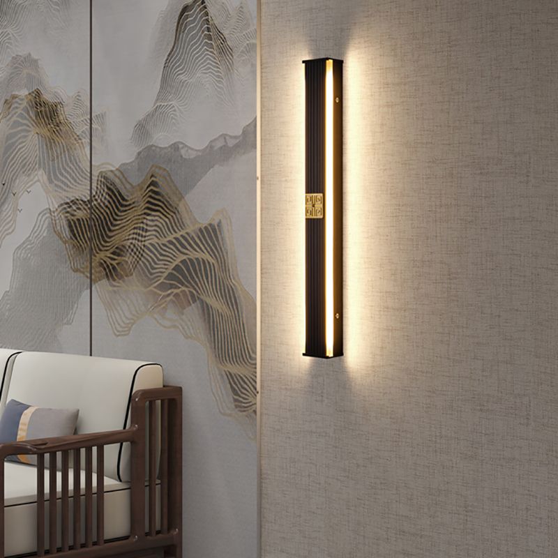 Mur de l'aluminium moderne bande lumineuse 2 lumières applique murale en noir pour la cage d'escalier