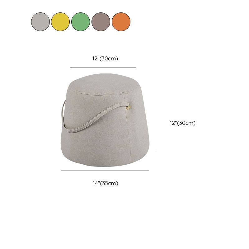 Solid Color Fabric Standard Stool Modern Style Simple Round Stool