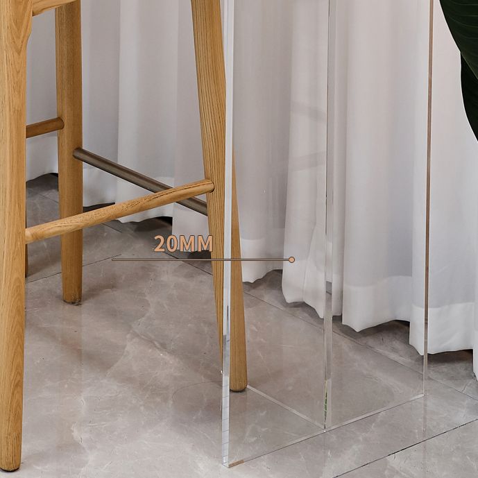 Modern Rectangle Bistro Bar Table Solid Wood Bar Table with Acrylic