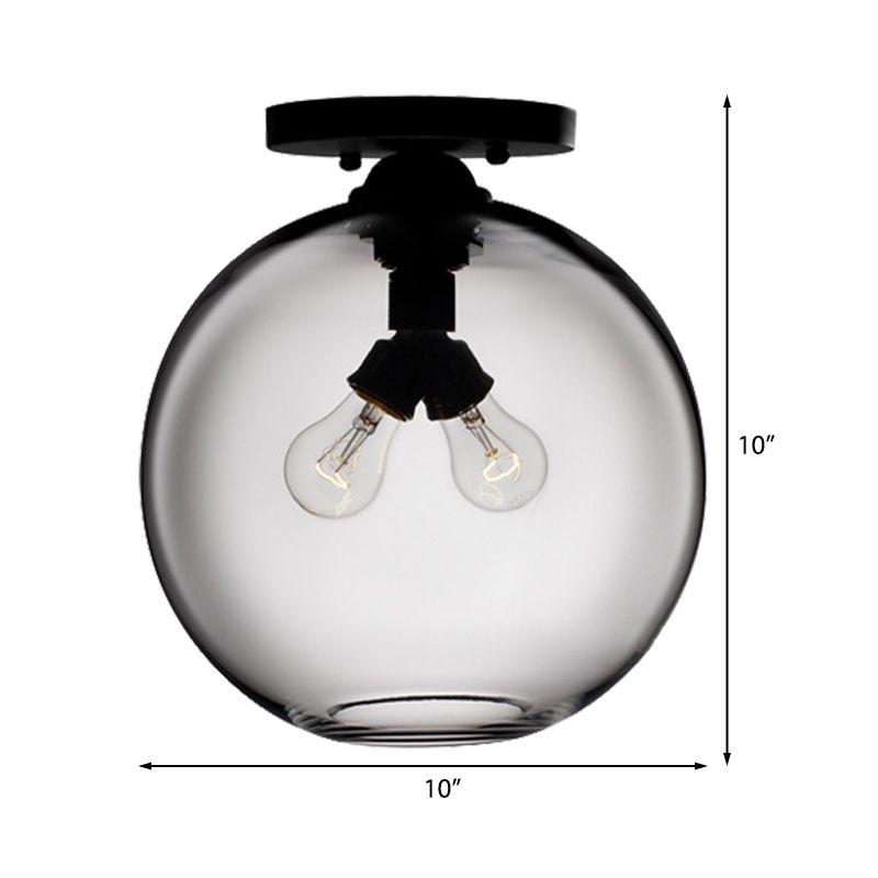 Luz montada en el techo global con rojo/cielo azul/ámbar/humo oscuro/sombra de cristal de café moderna lámpara de techo de 2 cabezas