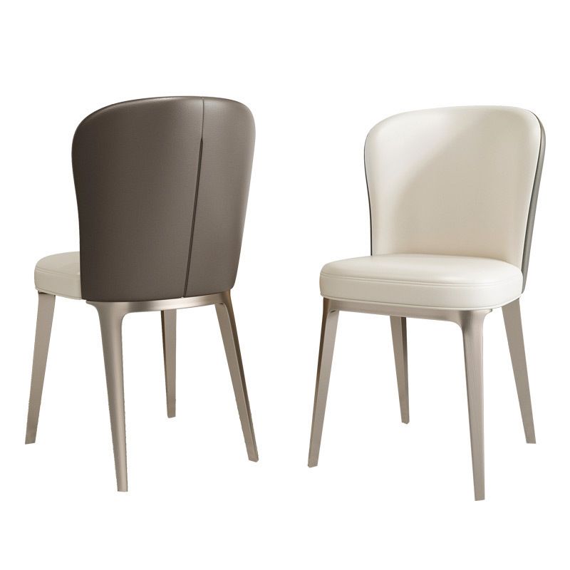 Glam Dining Chair Kitchen Armless Dining Side Chair in Chrome