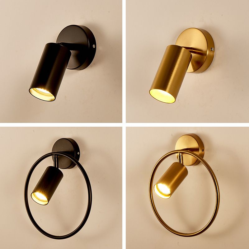 Single Golden/Black Contemporary Wall Mounted Sconce LED Iron Wall Light