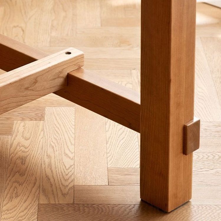 Modern Rectangle Dining Table Solid Wood Dinner Table with Trestle Base