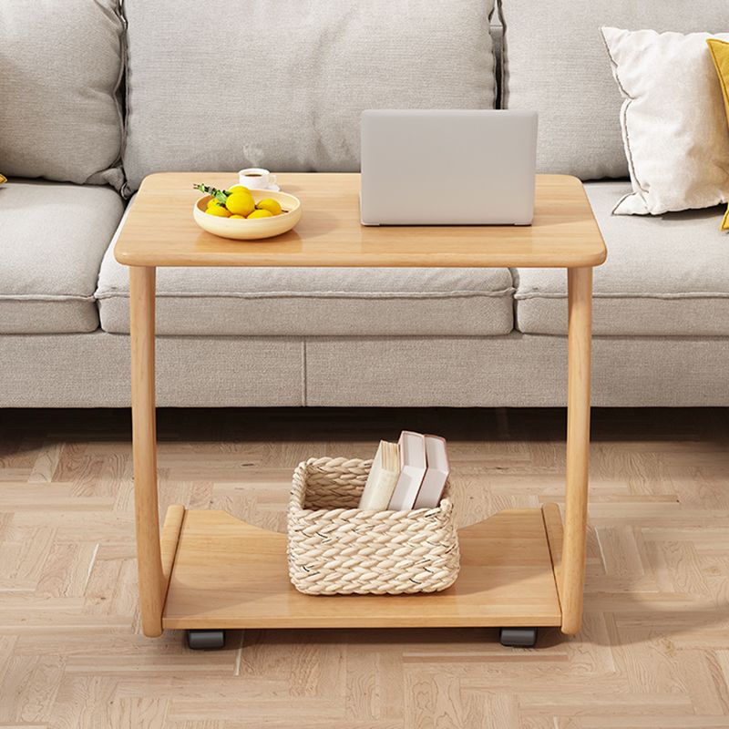 25.59" Tall Contemporary Style Coffee Cocktail Table Solid Wood Coffee Table