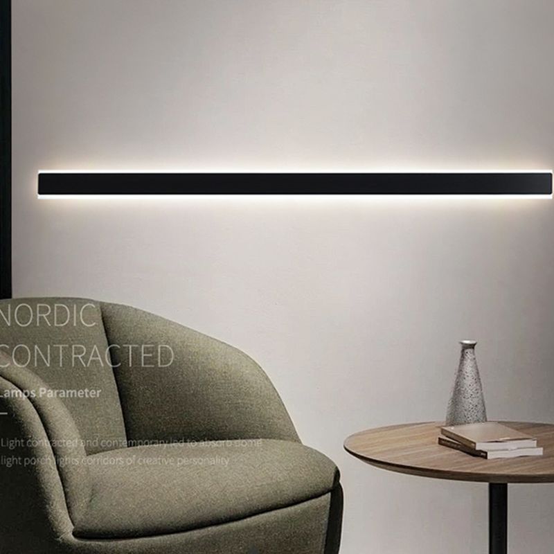 Linear Shade Metal Wall Sconce Modern Style Single Light Wall Mount Light
