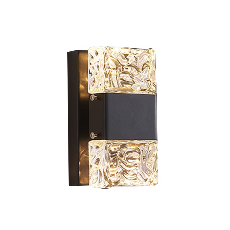 Modern Vanity Lighting Rectangular Wall Light Fixture with Crystal for Bathroom