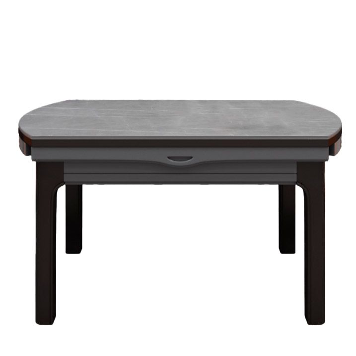 Modern Stone Round Dining Table Rubber Wood Base for Dining Room