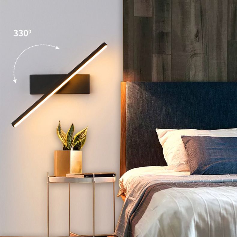 Aluminium rechthoekige LED -wand sconce in moderne beknopte stijl smeedijzeren roteerbare wandlamp met siliconen schaduw