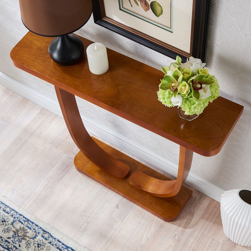 Solid Wood 31.5" Tall Console Table 1-shelf Accent Table for Hall