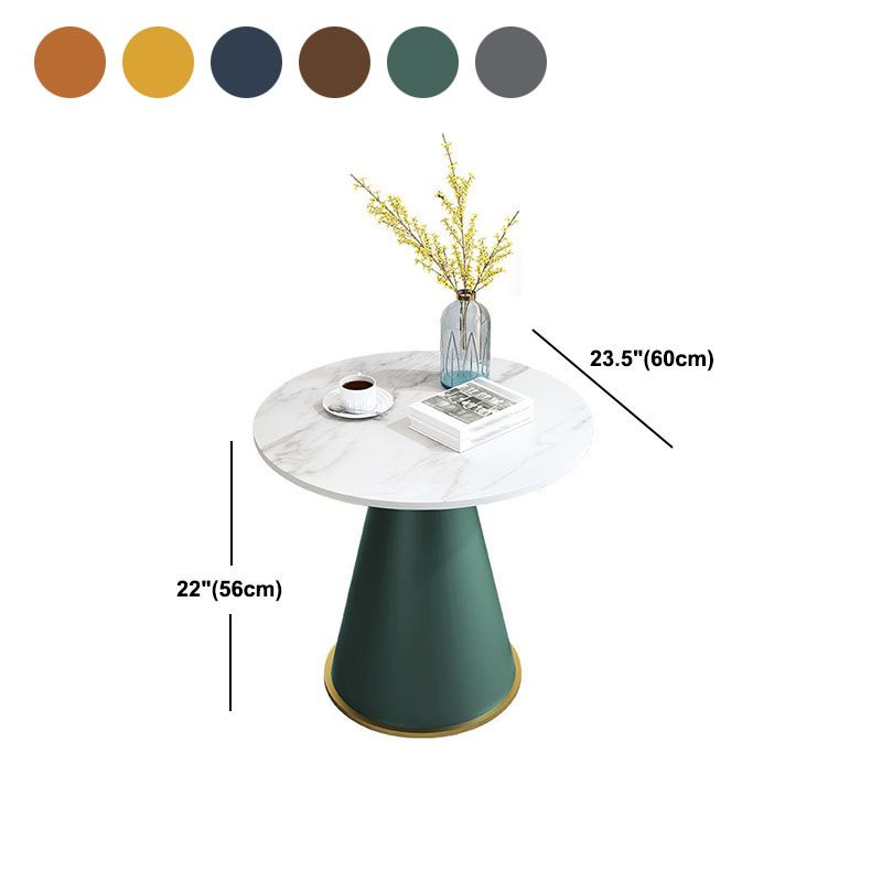 Mesa de comedor de piedra redonda Sala de estar moderna Mesa de comedor informal