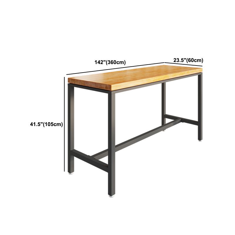 1/5/9 Pieces Industrial Iron Bar Table Set Pine Wood Bistro Set with Footrest