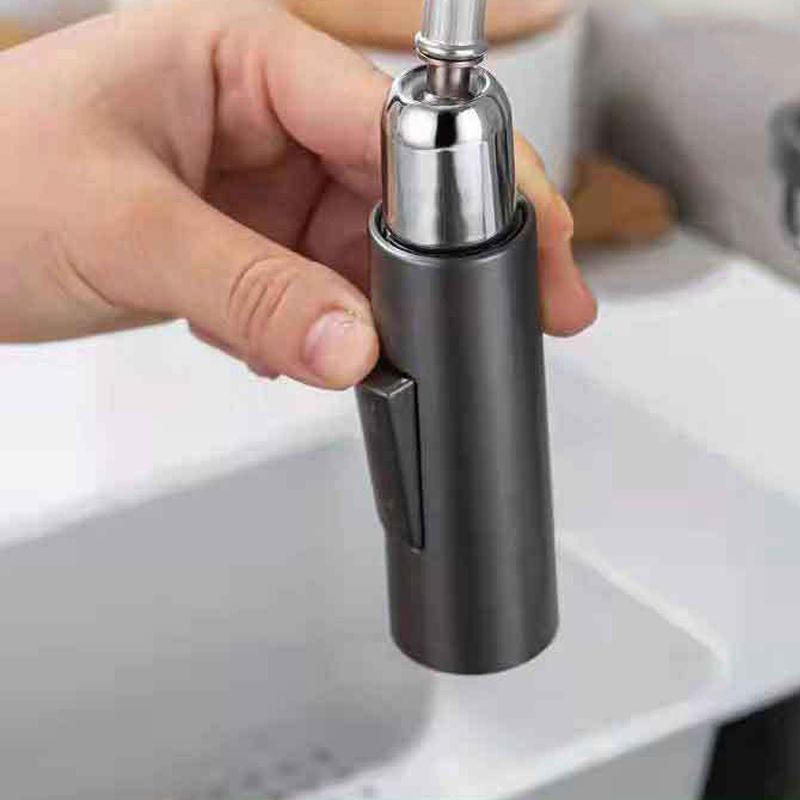 Contemporary Faucet Stainless Steel Single Handle High Arc Retractable Faucet for Kitchen