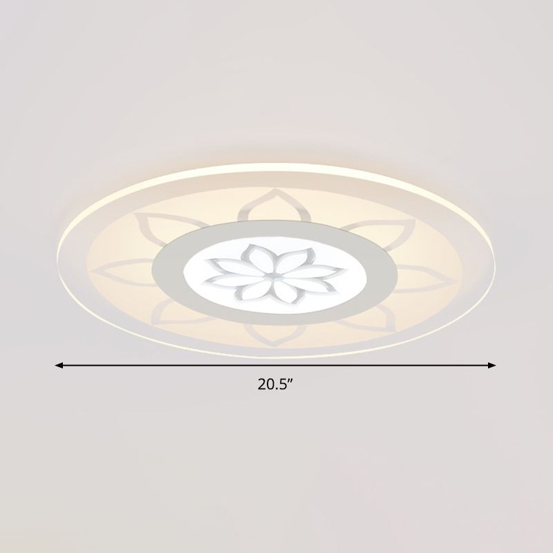 Lotus – plafonnier moderne en acrylique blanc, éclairage encastré, large de 16.5 "/ 20.5", lumière chaude/blanche/3 couleurs pour le salon