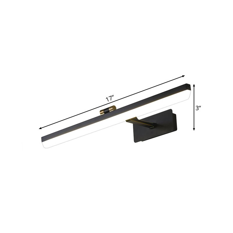 Lampada scontata nera in metallo LED LED allungato a parete tradizionale Vanity Light, 17 "/38" /22.5 "di larghezza