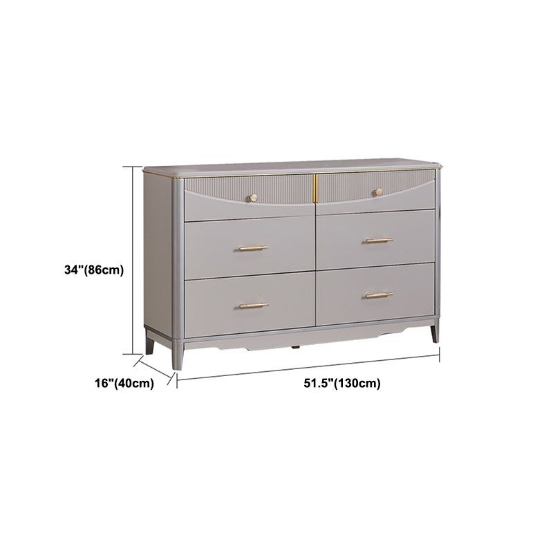 Glam Wooden Storage Chest 16" Wide Bedroom Chest in Grey with Drawers