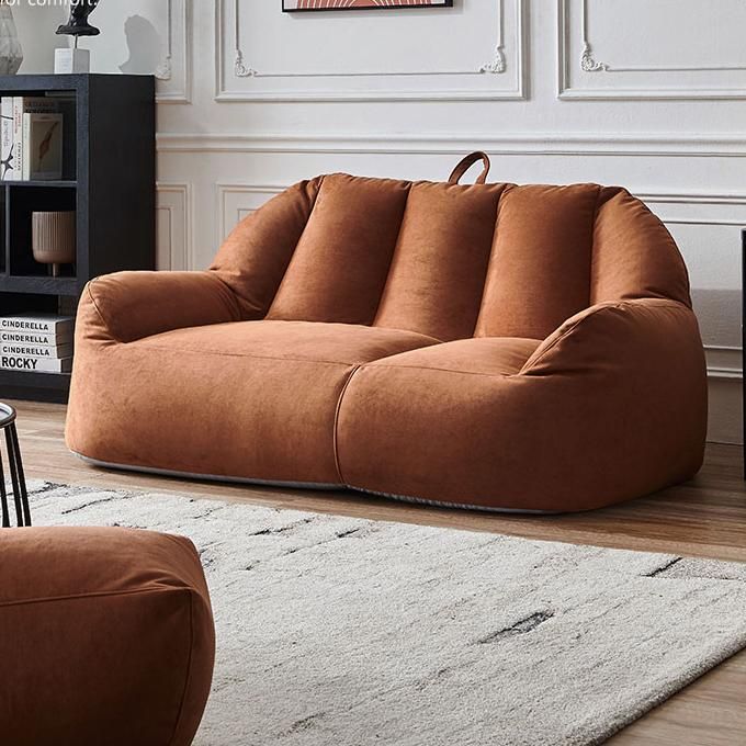Modern Microsuede Curved Flared Arm Sofa 27.55" W for Living Room