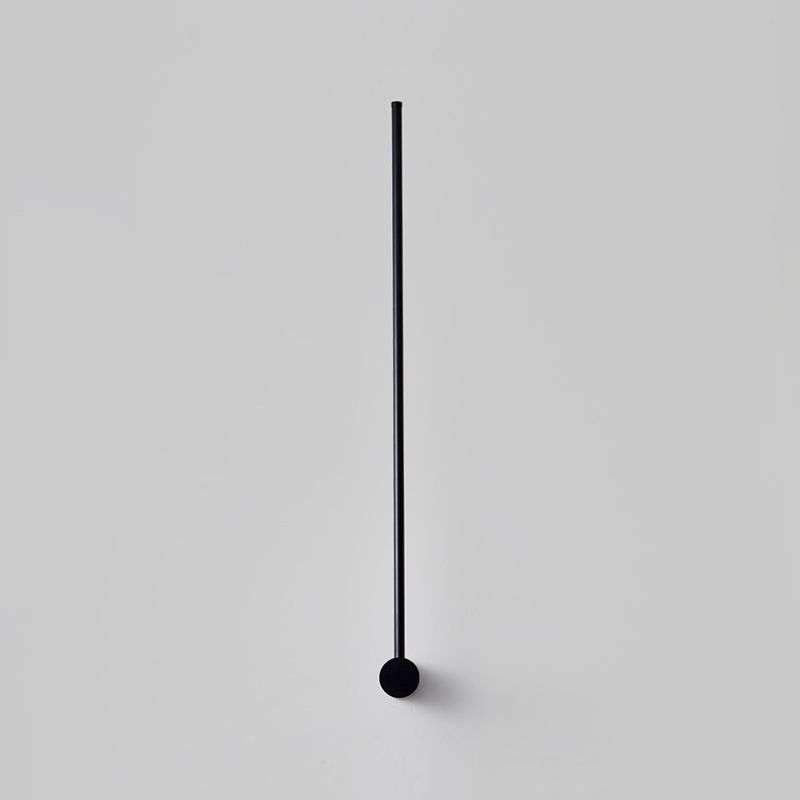 Minimalist Metal Wall Light Straight LED Wall Sconce in Black for Bedroom