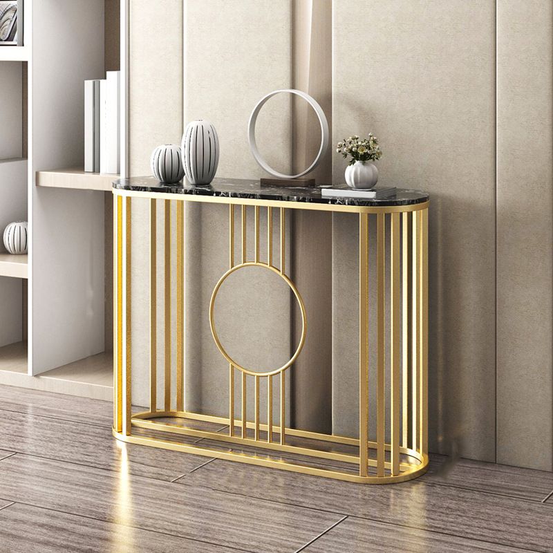 Glam Marble Console Table Golden Frame Console Sofa Table for Hall