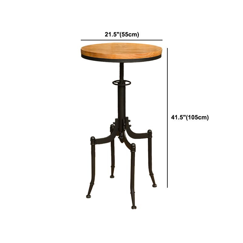 Industrial 1/2/3 Pieces Solid Wood Bar Table Set Adjustable Counter Set